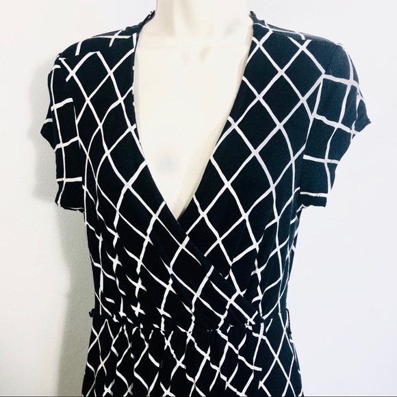 Express Black White Mini Dress XS Elastic Waist - Picture 8 of 8